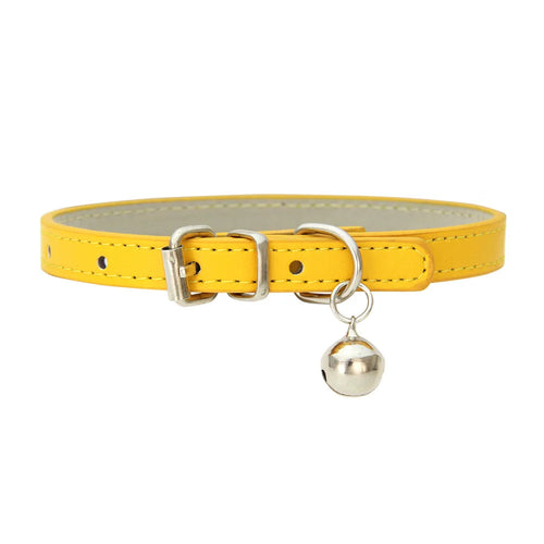 Adjustable PU Leather Cat Collar - Durable, Stylish Pet Collar with