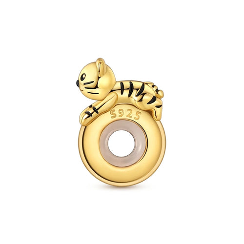 Hot 925 Sterling Silver Gold Charm Bead Pendant Cat Dog Pet Animal