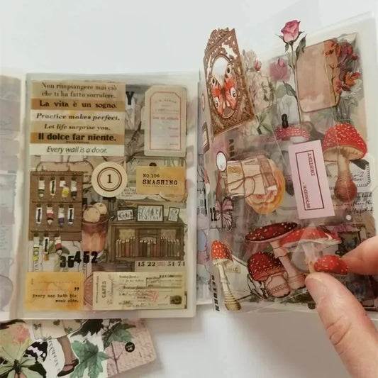 20 Sheets Vintage PET Sticker Book Diy Diary Butterfly INS Album