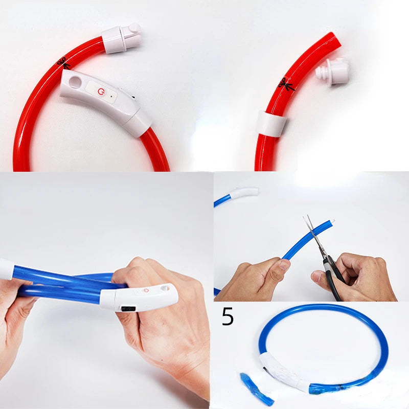 LED Pet Luminous Collar USB Charging Collar Teddy Anti Lost Collar Dog
