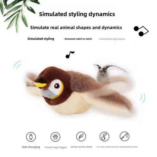 Hot Cat Interactive Toys Catnip Electric Pat Bird (with Catnip) Dog