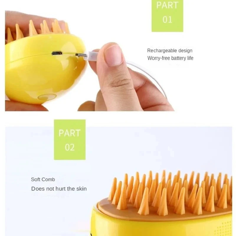 Cat Steam Brush Electric Spray Water Spray Kitten Pet Comb Soft