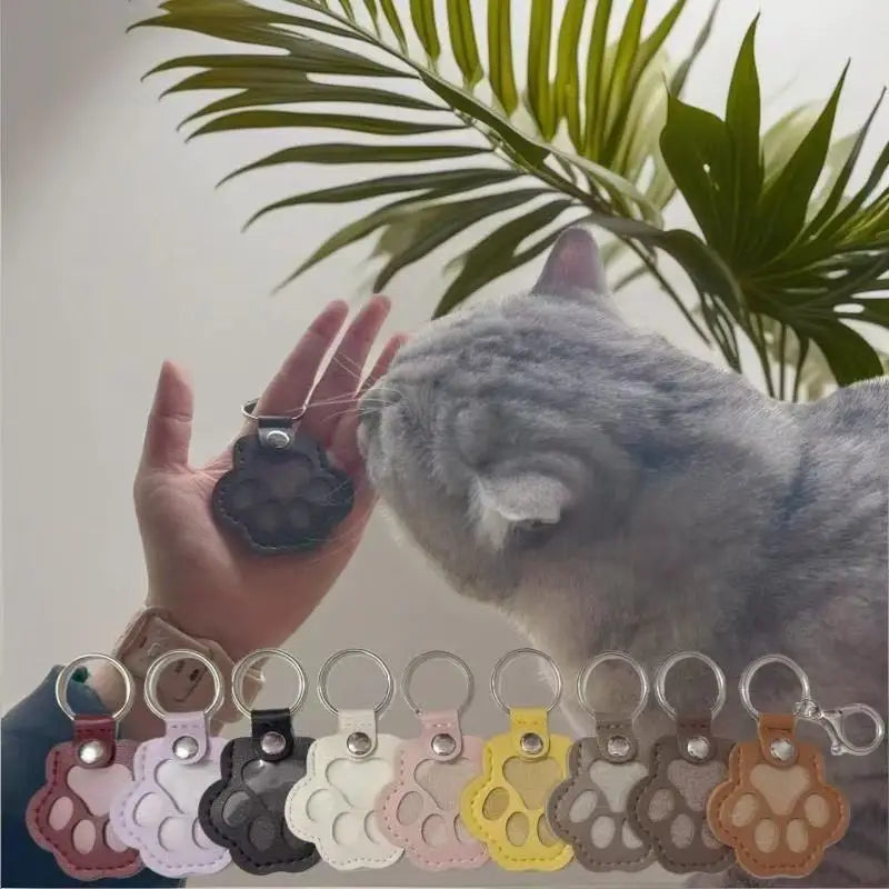 Memorial Leather Pet Hair Storage Bag Cat Paw Keychain Multifunctional