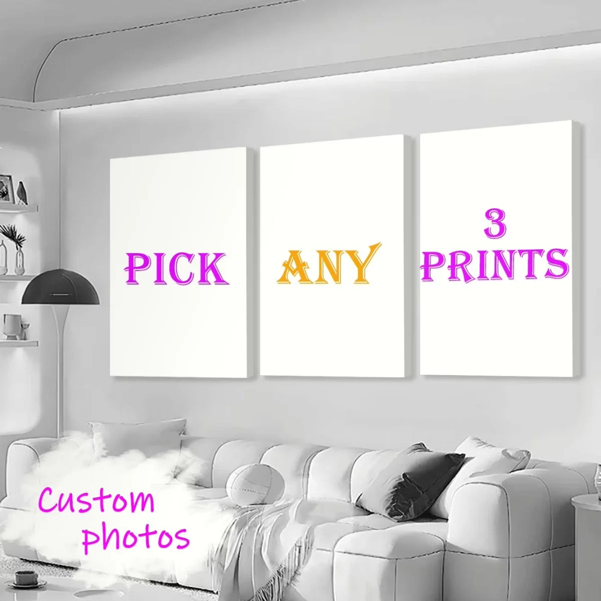 3pcs/set Custom Canvas Printing Personalized Photo Suitable for Family