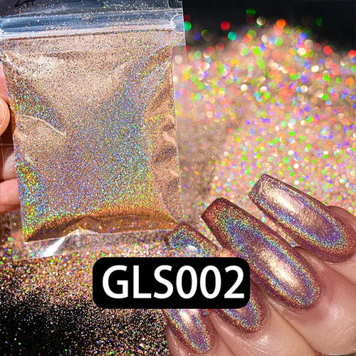 Laser Holographic Rainbow Nail Glitter 0.2MM Sparkly Nails Glitter