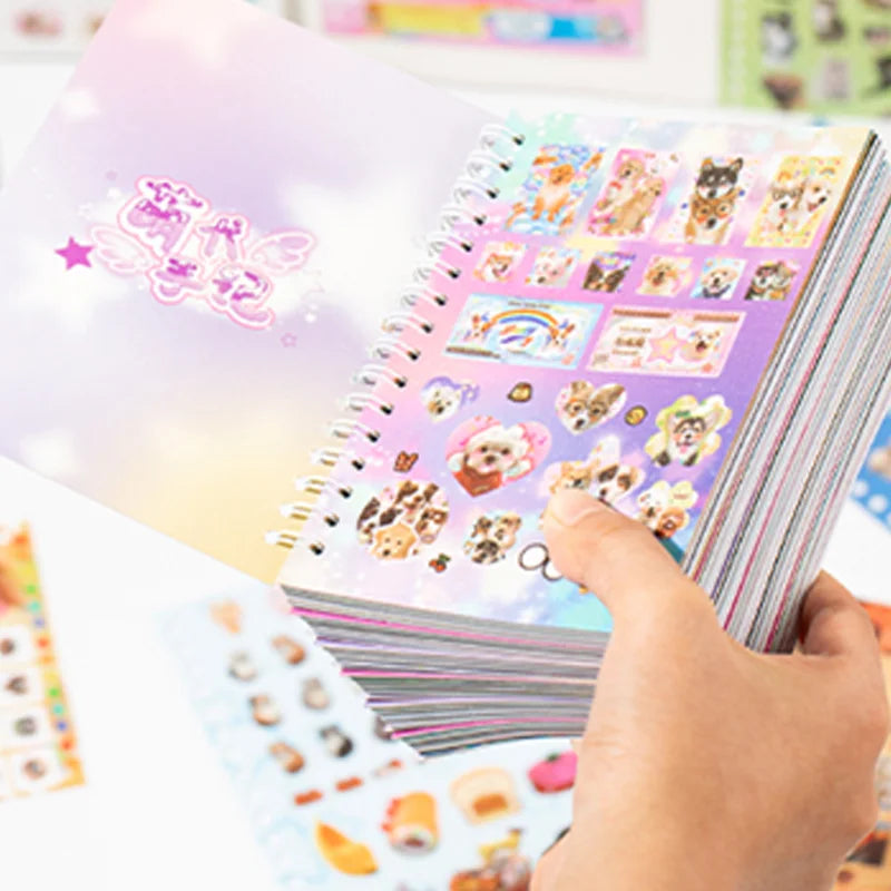 30pcs/bag Cute Pet Battle Cut-Out Coil Sticker Book DIY Handbook