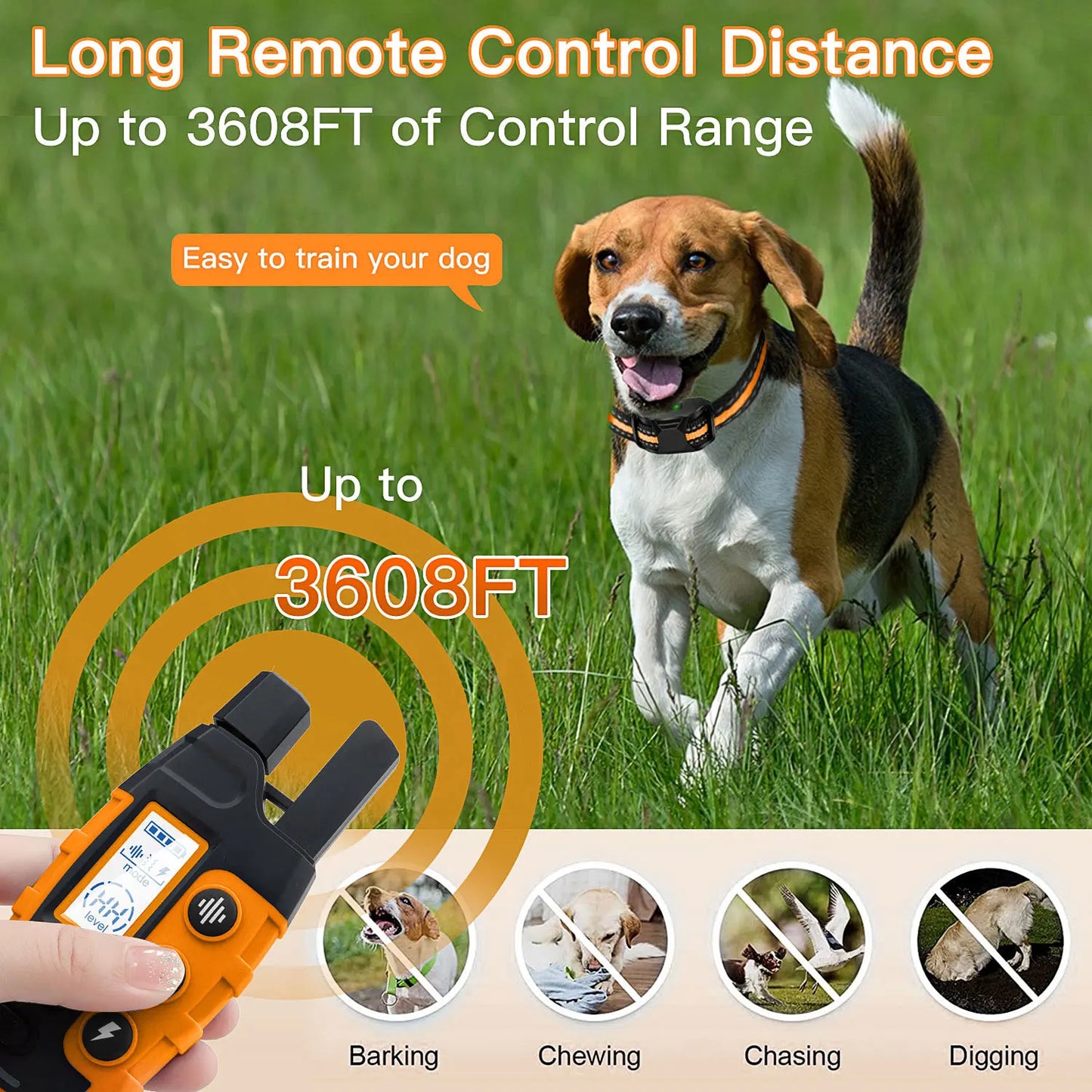 3300Ft Dog Training Collar with Remote Rechargeable Waterproof E
