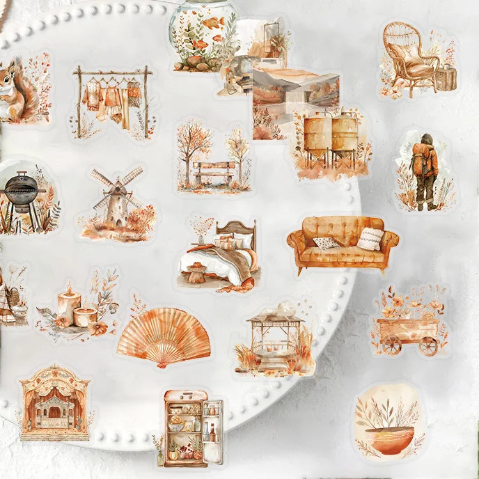 50PCS Cartoon Watercolor Clip Art Stickers Aesthetics Sticker For
