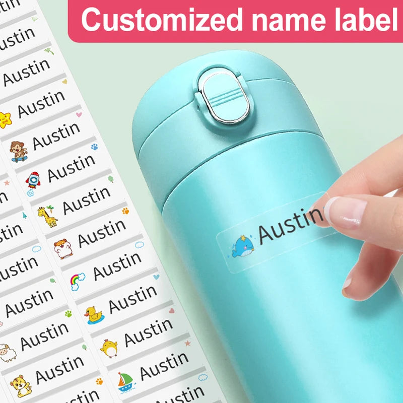 Transparent Custom Name Stickers Waterproof & Durable-DIY School