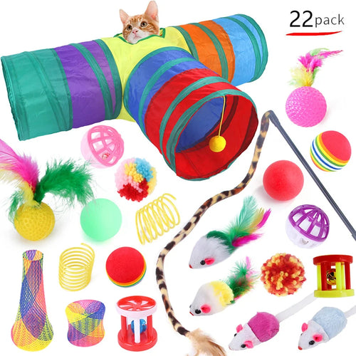 Cat Toys Cat Kitten Play Tunnel  Mouse Shape Balls Foldable  Chat