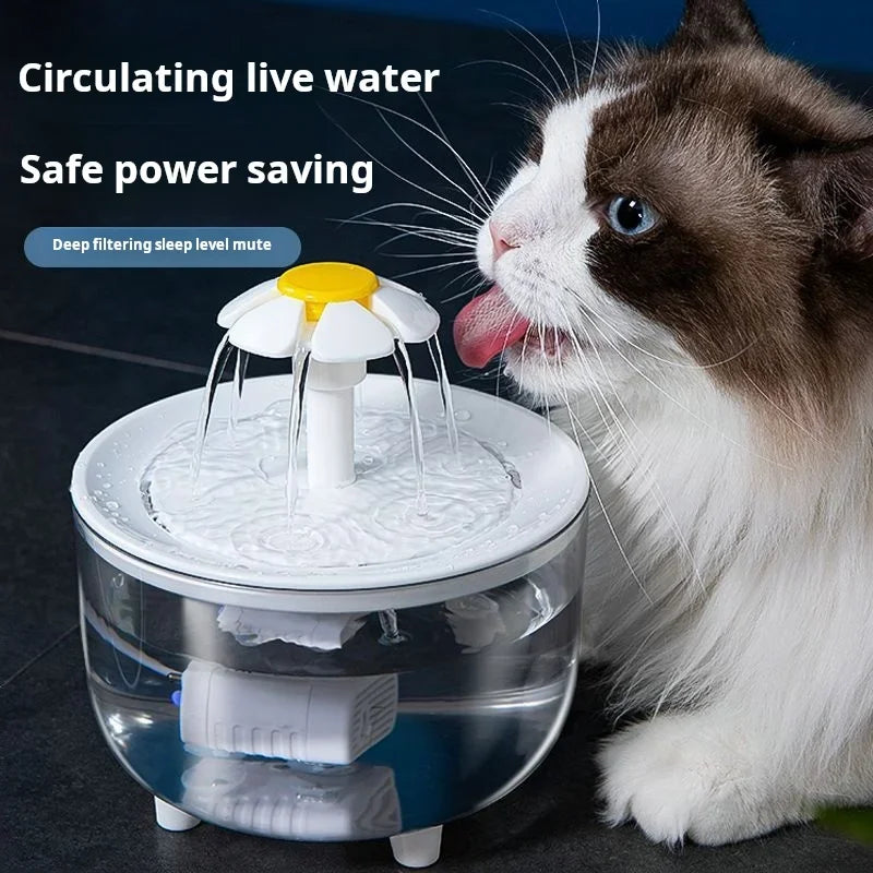 USB Electric Mute 1.2L Pet Water Fountain Automatic Cat Drink Bowl