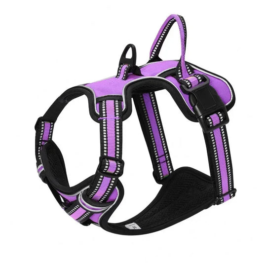 Adjustable Nylon Dog Harness Vest Reflective Soft Breathable No Pull