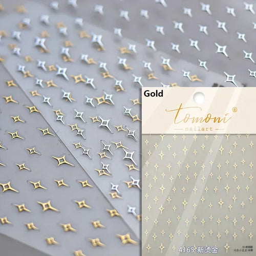 1pcs 5D Relief Kawaii Colorful Star Nail Art Stickers Multi Macaron