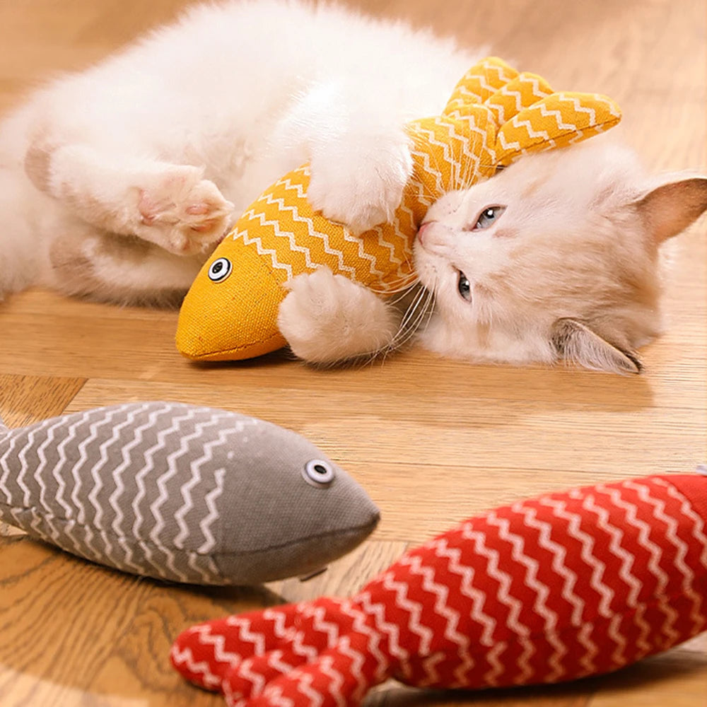 Random Fun Cat Sackcloth Fish Toy High With Catnip Fish Pet Cat