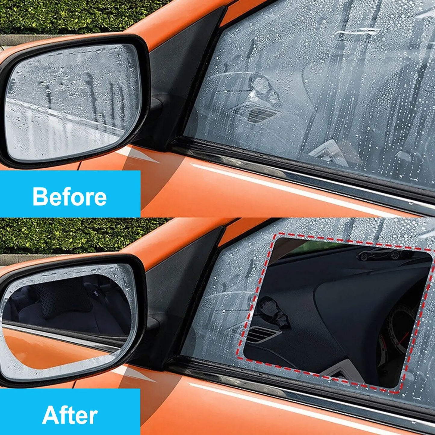4pcs Car Rearview Mirror Protective Film Side Windows Sticker, Anti