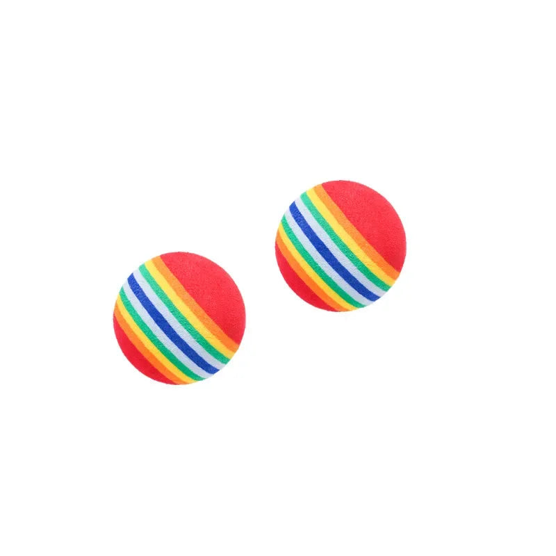 Rainbow EVA Cat Toys Ball Interactive Cat Dog Play Chewing Rattle