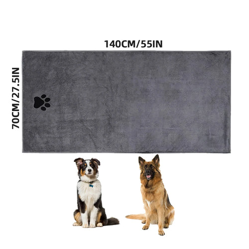 3 Size Options Microfiber Pet Bath Towel Embroidered Super Soft