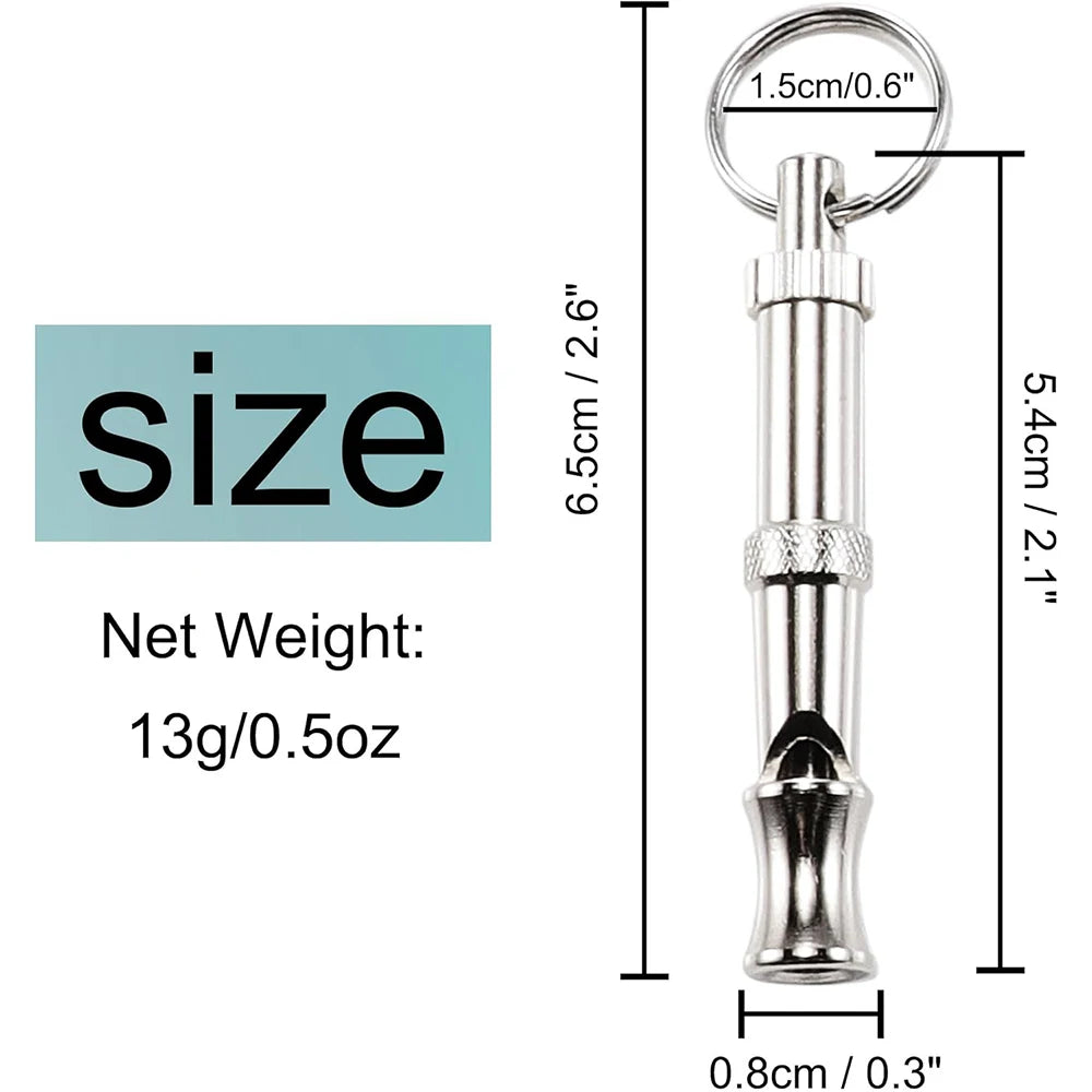 1Pcs Dog Whistle Pet Training Whistle Stainless Steel Silver Portable