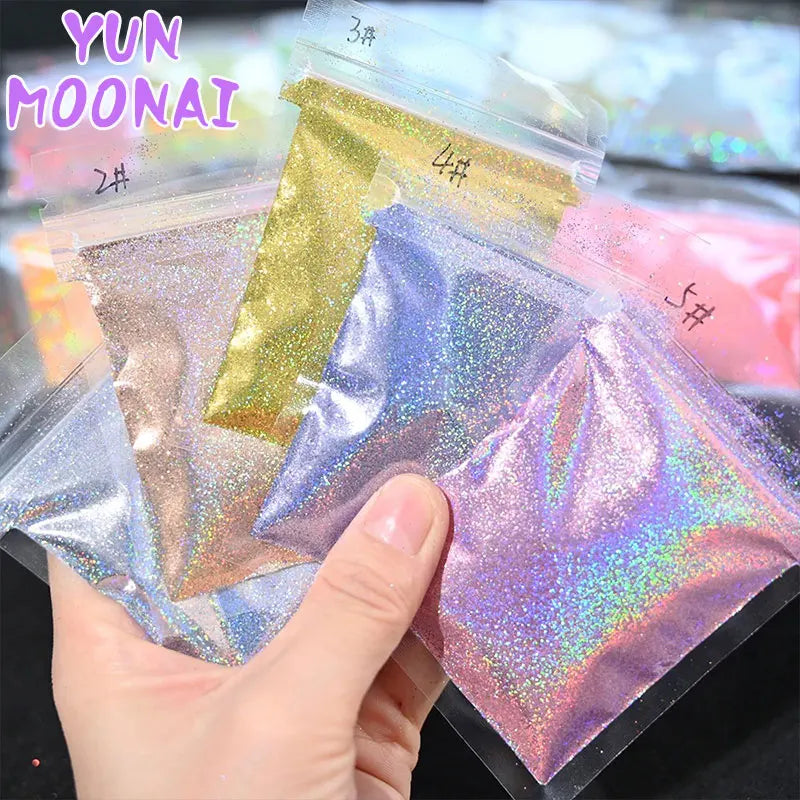Laser Holographic Rainbow Nail Glitter 0.2MM Sparkly Nails Glitter