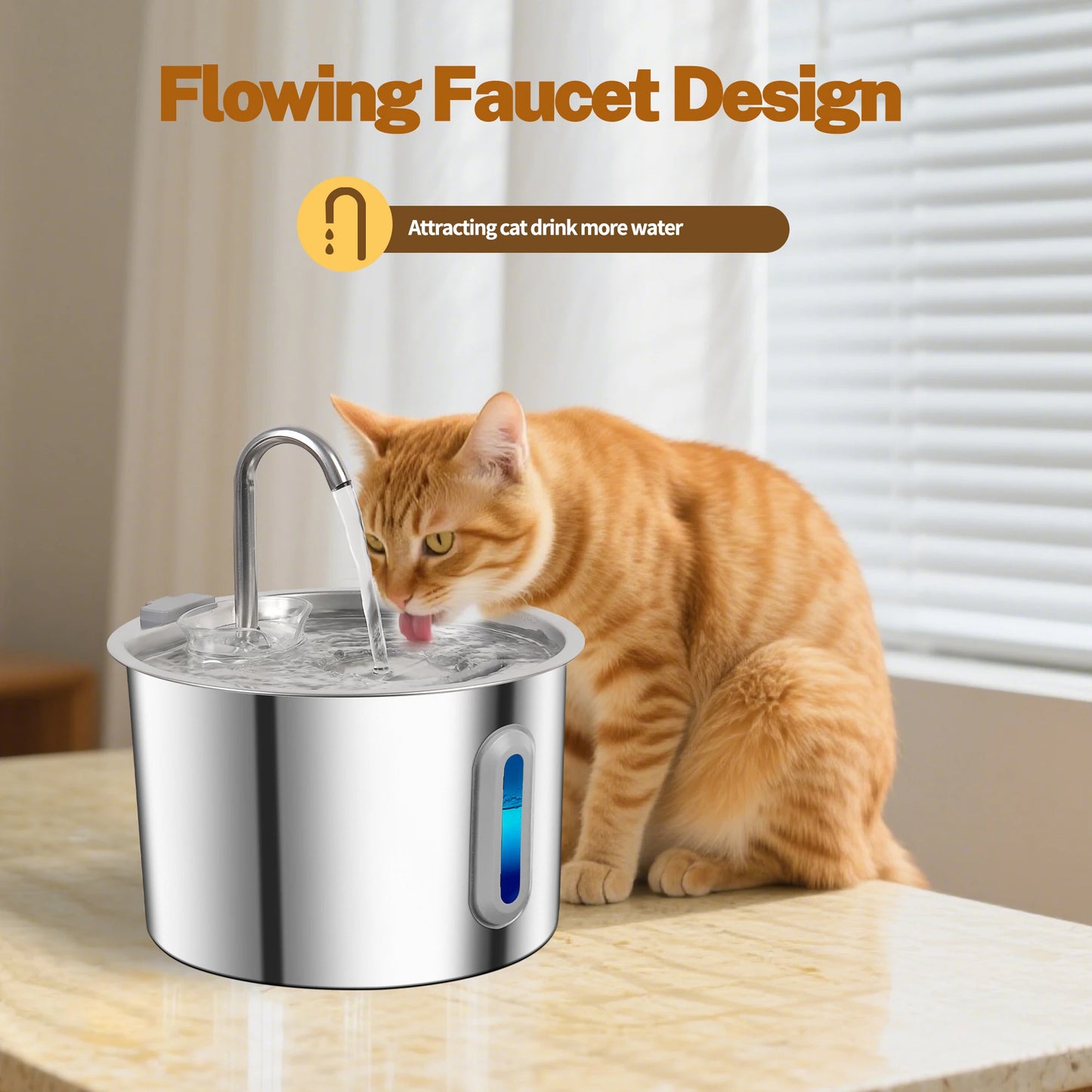 2.2L Pet Water Dispenser With Window Silent Filter With Faucet