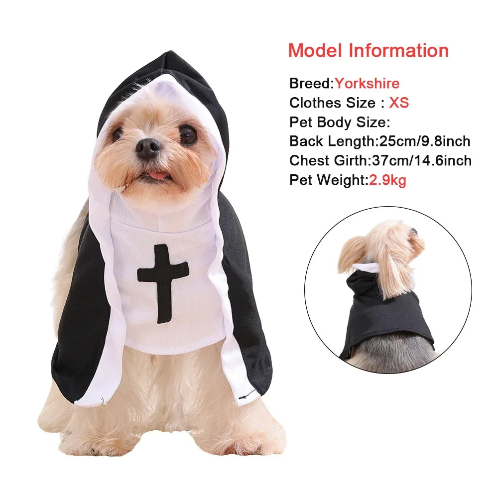 Funny Halloween Cat Cosplay Costumes Dress Up Party Kitten Jesus Nun