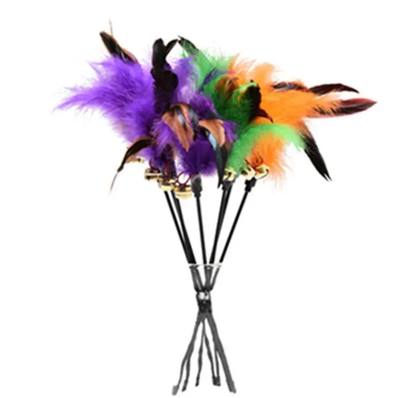 2 Pcs Cat Toy Bell Feather Funny Cat Rod Toy Cat Toys Interactive  Cat