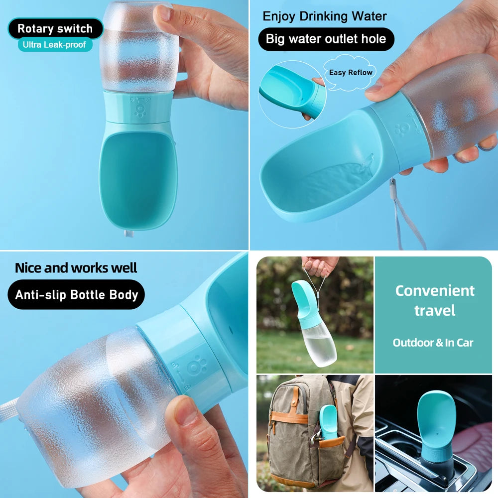 300ml 500ml Big Dog Water Bottle Portable Drinking Bowl For Small Dogs