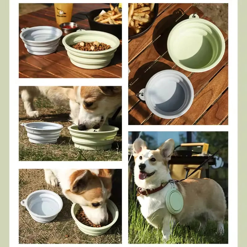 Foldable Silicone Dog Bowl Pet Outdoor Travel Portable Folding Cat
