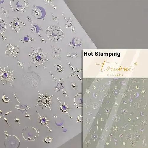 1pcs 5D Relief Kawaii Colorful Star Nail Art Stickers Multi Macaron