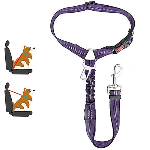 New Solid Two-in-one Pet Car Seat Belt Dog Harness Leash BackSeat