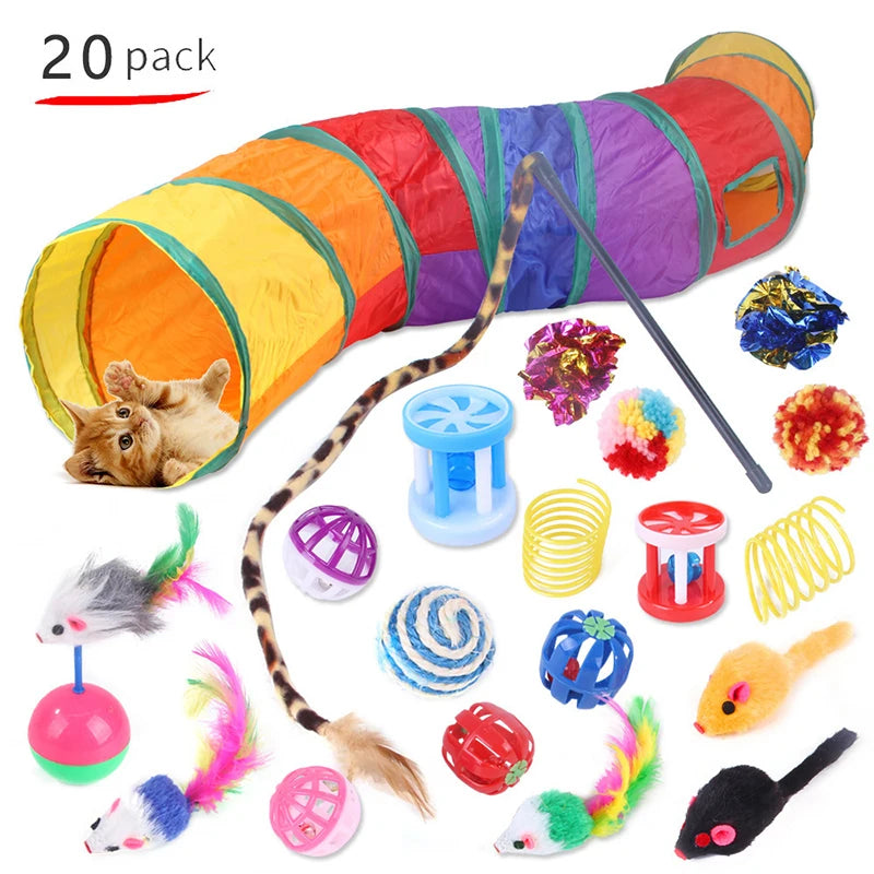 Cat Toys Cat Kitten Play Tunnel  Mouse Shape Balls Foldable  Chat