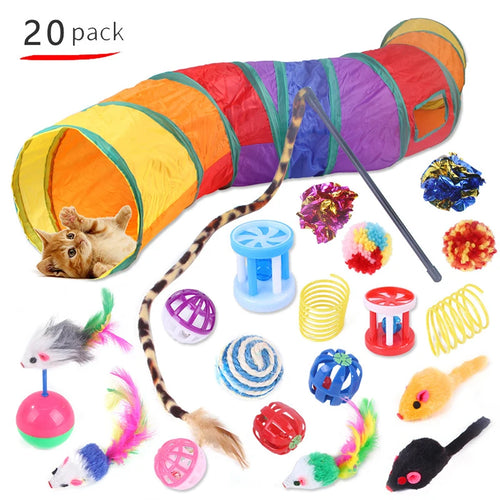 Cat Toys Cat Kitten Play Tunnel  Mouse Shape Balls Foldable  Chat