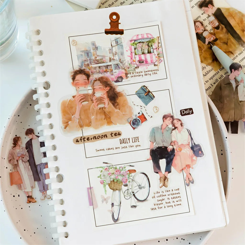 Journamm 30pcs/pack PET Ins Stickers Girls Life Combo Kit DIY