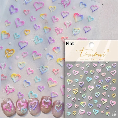 1 piece 5D color crystal star nail stickers high quality love shiny