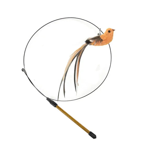 Simulation Bird Cat Toys Funny Interactive Peacock with Bell Cat Stick