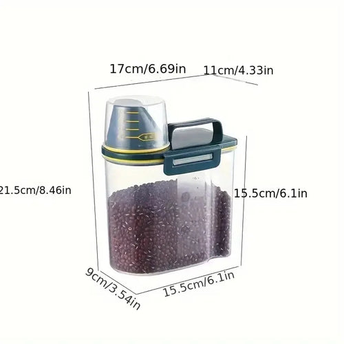 Pet Food Storage Container with Measuring Cup Handle Airtight