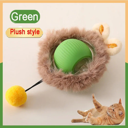 Cat Interactive Ball Toys Automatic Rolling Ball Faux Tail