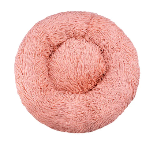 Round Dog Bed Winter Warm Cat Bed Plush Basket for Dog Washable Pet