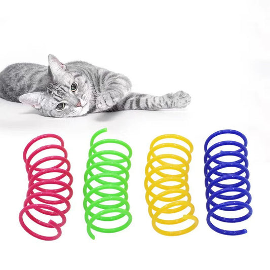 Cat color plastic spring cat toy color spring jumping cat toy toy