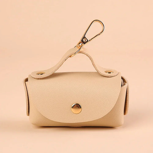 Portable Dog Poop Bag Organizer Stylish Pet Bag Holder Leather Pet