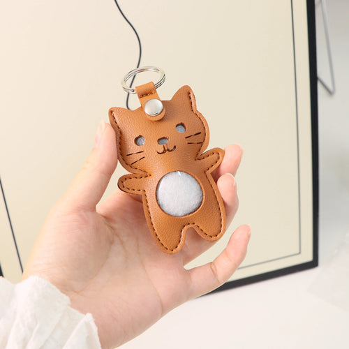 Memorial Leather Pet Hair Storage Bag Cat Paw Keychain Multifunctional