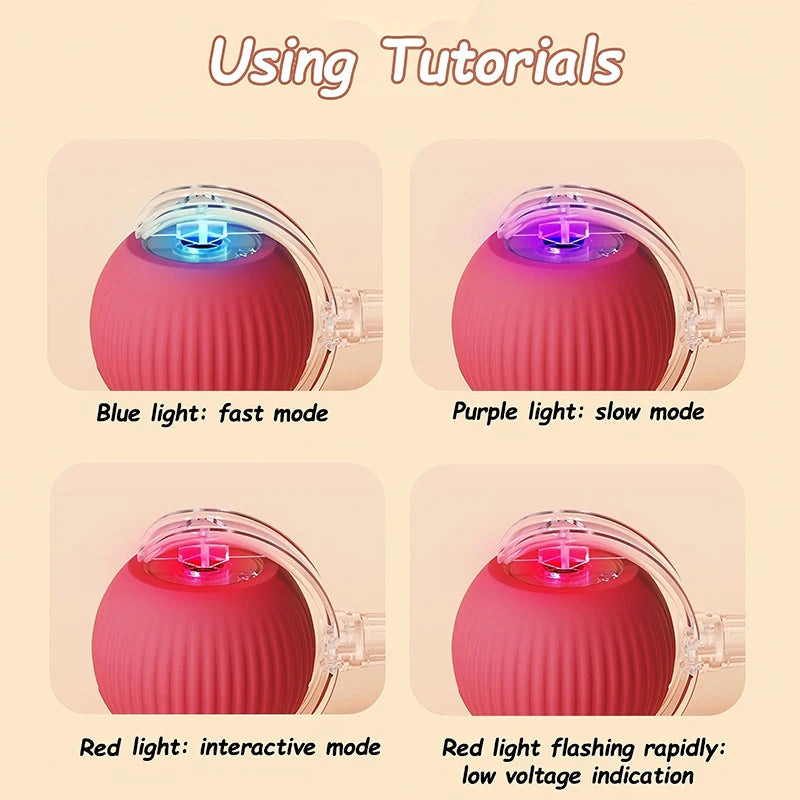 Cat Interactive Ball Toys Automatic Rolling Ball Faux Tail