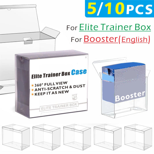 5PCS / 10PCS Clear PET Plastic Case For PKMN ETB / English Booster Box