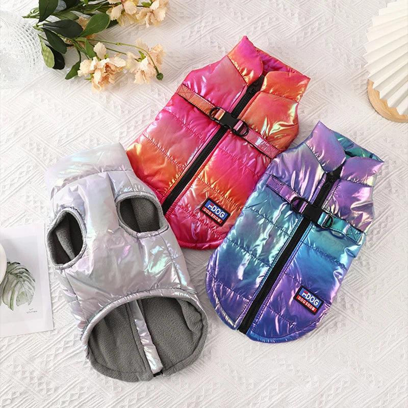 Pet Autumn and Winter Rainbow Gradient Vest, Winter Small and