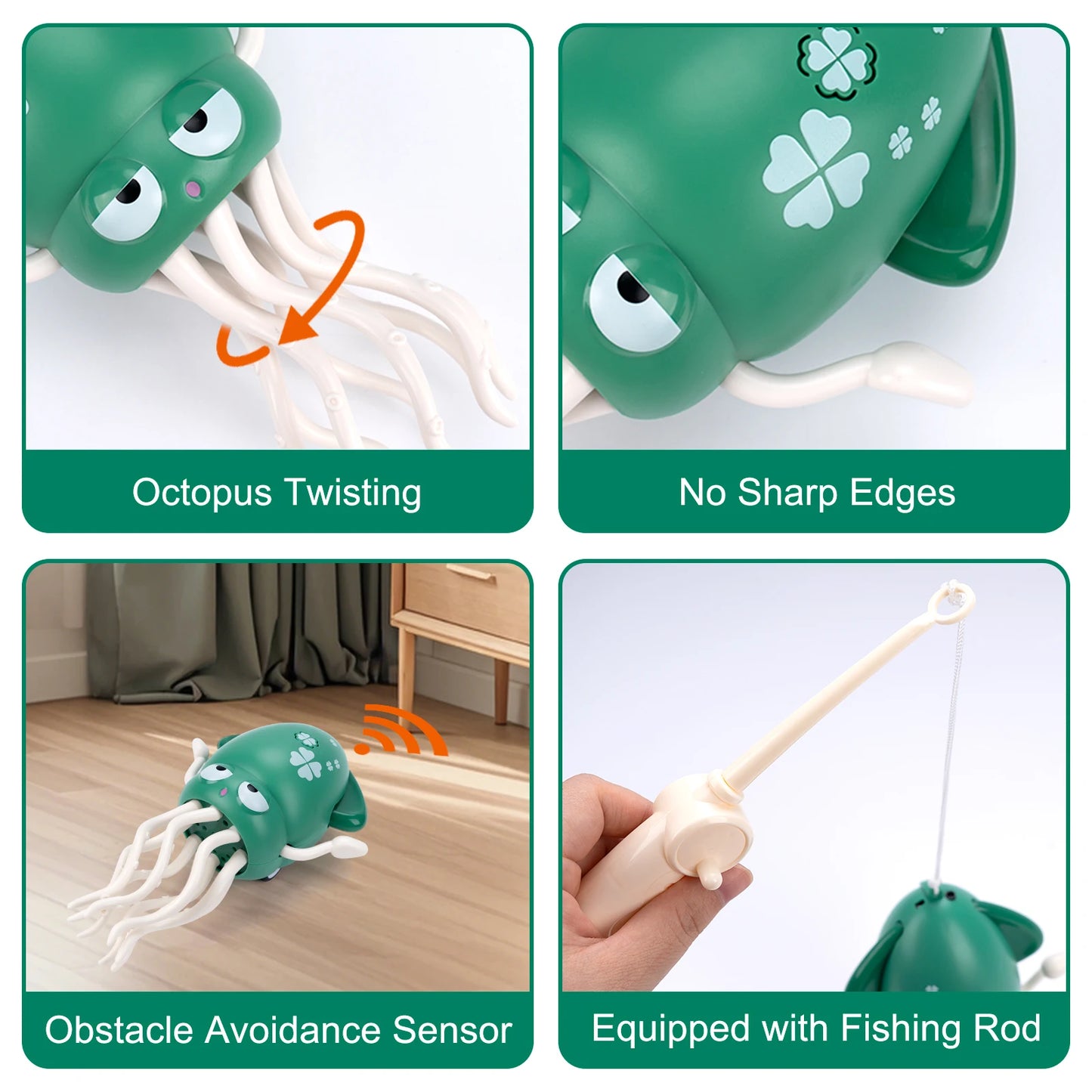 Electronic Dancing Squid Toys with Light&Music Funny Induction Lying