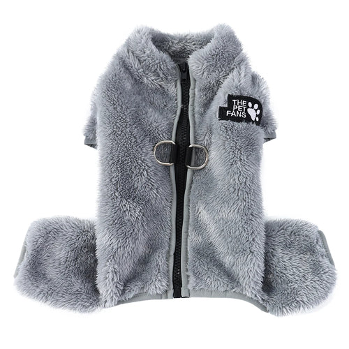 Soft Fleece Dog Clothes Winter Four Legs Covered  Plush Pet Coat