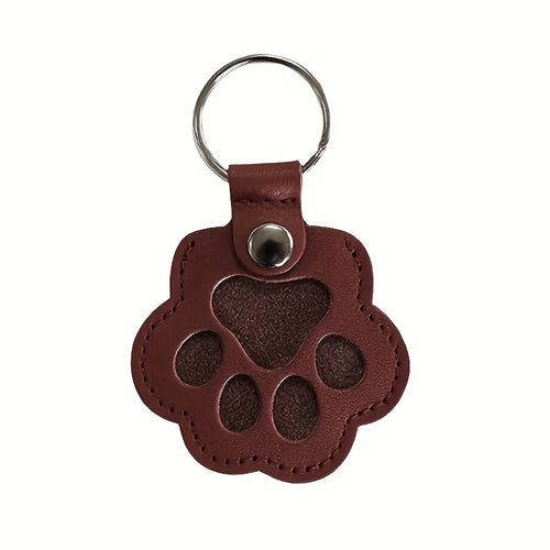Pet Hair Memorial Keychain PU Leather Keepsake Locket for Cat Dog Fur