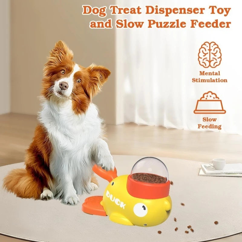 Pet Treat Dispenser-Interactive Dog Toys, Anti Gulping Duck Slow