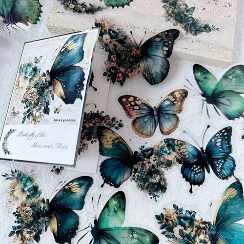 30 PCs Butterfly Flower Themed DIY Decorative Stickers Pack Decorative