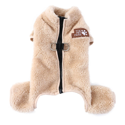 Soft Fleece Dog Clothes Winter Four Legs Covered  Plush Pet Coat